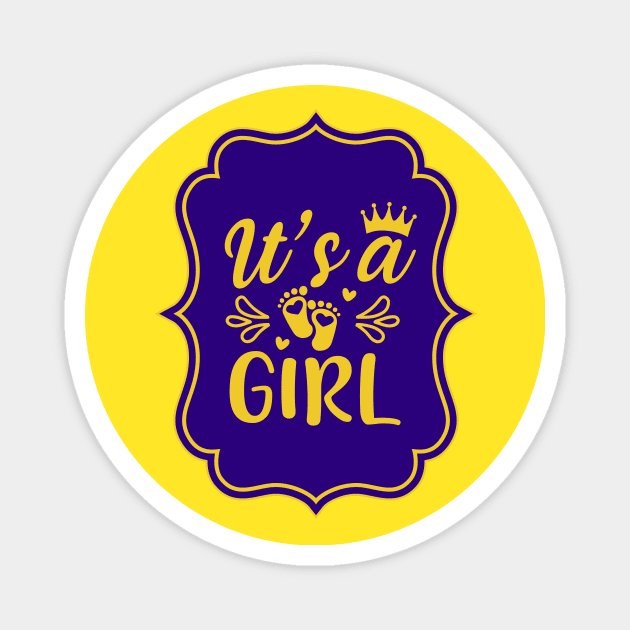 It's A Girl | Cute Kid's Magnet by KidsKingdom